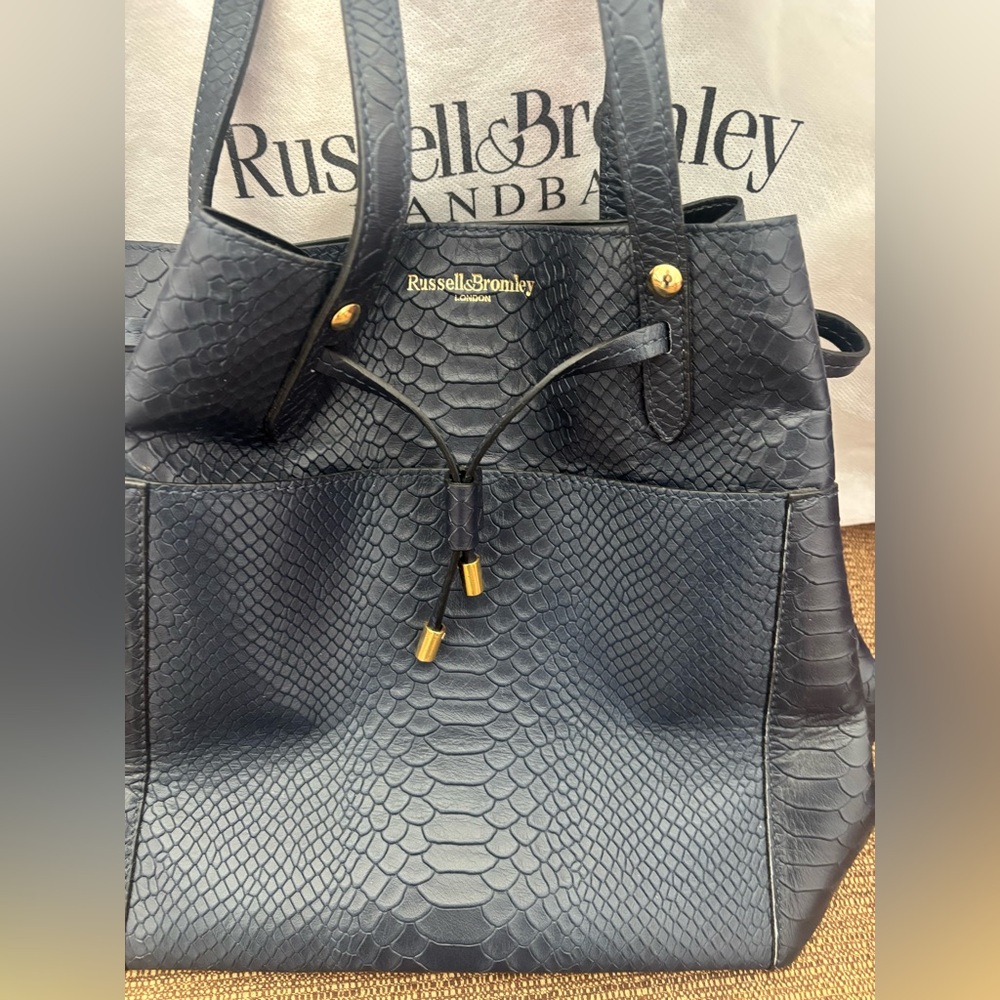 Russell &Bromley Navy Croc Pocketbook